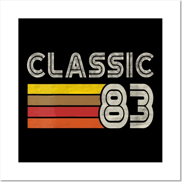 Classic Retro Number 83 - Born 1983 - Turning 83 Birthday Gift Item Tee Wall Art by reelingduvet